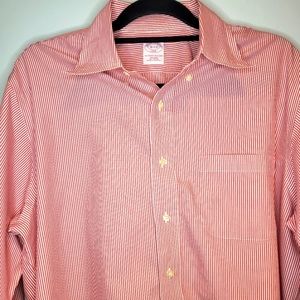 Brooks Brothers Dress Shirt Size 16 ⅔ Red White